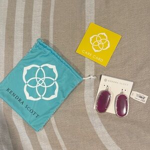 Kendra Scott Danielle Gold Plum Purple Earrings NWT